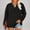 Black, variant on Women's Plus Size Tops Long Sleeve Tee Casual Solid Color Pullover Fall Winter Button Up Shirts Green 2XL
