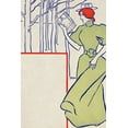 thumbnail image 2 of Penfield, Edward 11x14 Black Ornate Wood Framed with Double Matting Museum Art Print Titled - Woman in green dress reading a book, 2 of 4