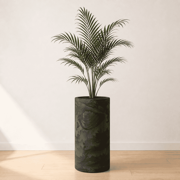 Ecobo 28.7 inches Eco-Friendly Round Pot Planter, Milano Indoor/Outdoor use, Durable, Versatile & Lightweight, Designed by Brazilian Artisans, Contemporary All-Weather Design – Black