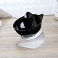 thumbnail image 4 of Cuencos de comida para gatos elevados 15°, cuenco de plástico transparente elevado para gatos con soporte, cuenco antivómitos para gatos, 4 of 5