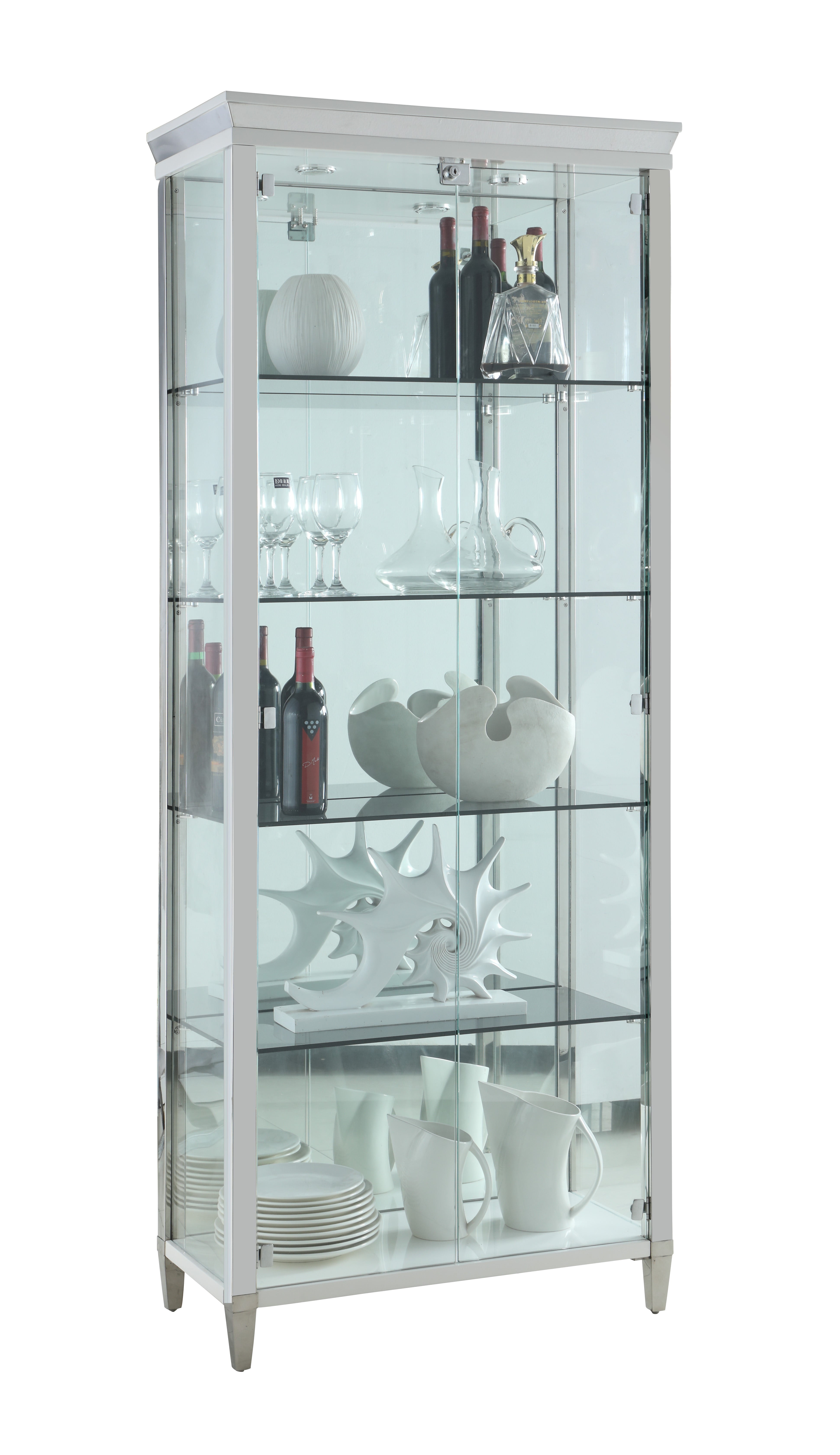 Home & Garden Store LOCKABLE Fully Assembled HOME White Double Glass