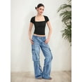 thumbnail image 5 of Women's Square Neck Short Sleeve T Shirts Double Lined Basic Tee Slim Fit Tops, 5 of 6
