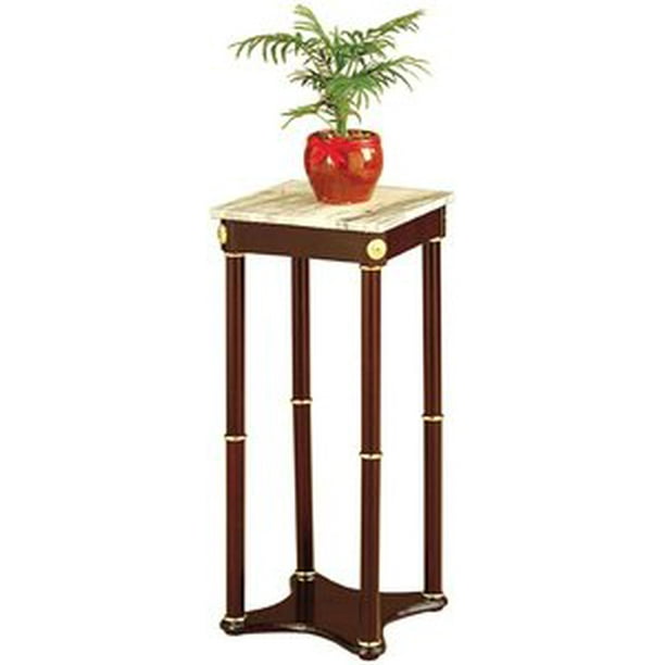 Legacy Decor 28 Inch Cherry Wood Square Plant Stand, Telephone Stand
