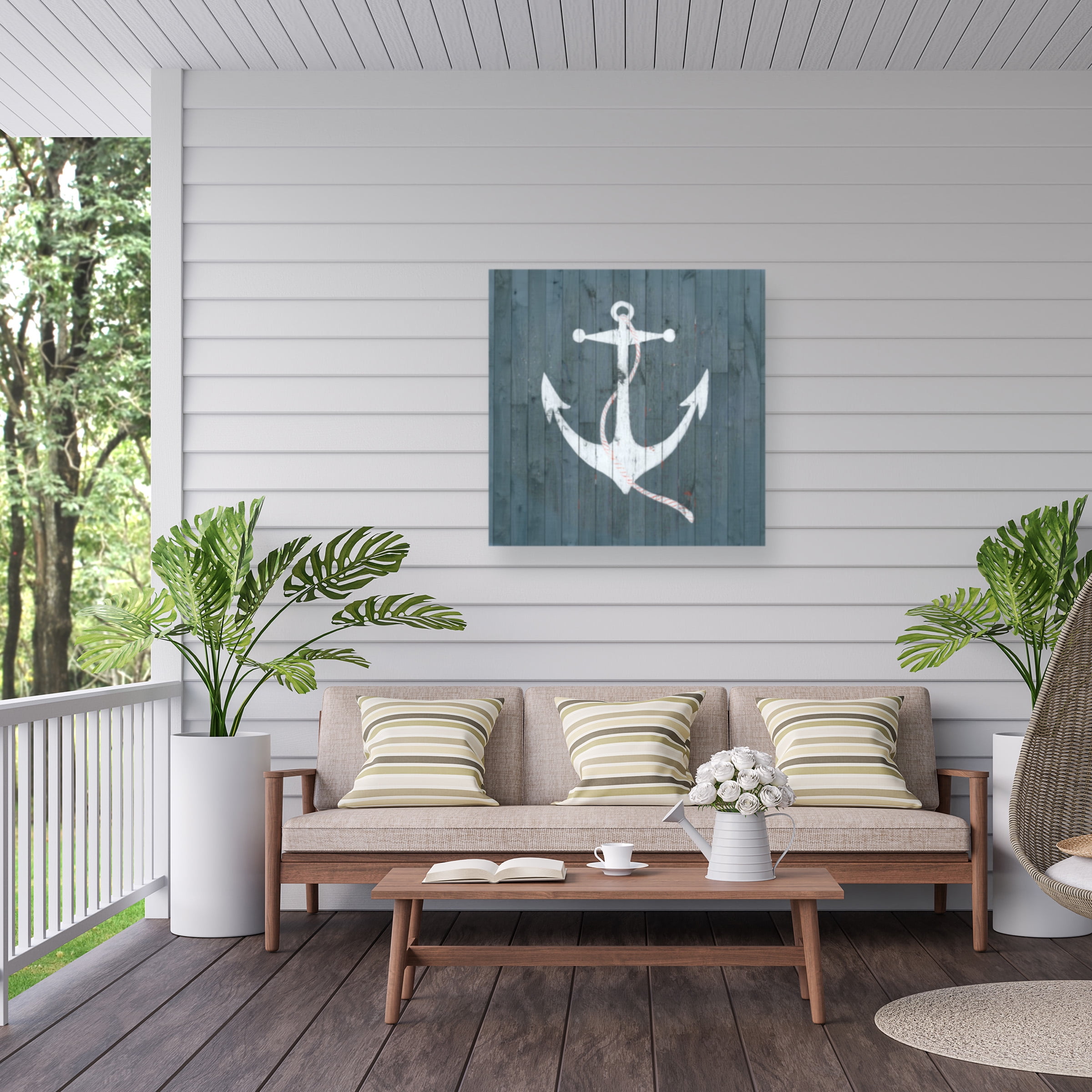 Grace Popp 'Nautical Plank IV' Outdoor Canvas 18x18