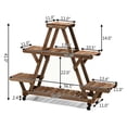 thumbnail image 2 of Gymax Wooden Plant Stand w/Wheels Pots Holder Display Shelf 56.5'' x 11'' x 41'', 2 of 10