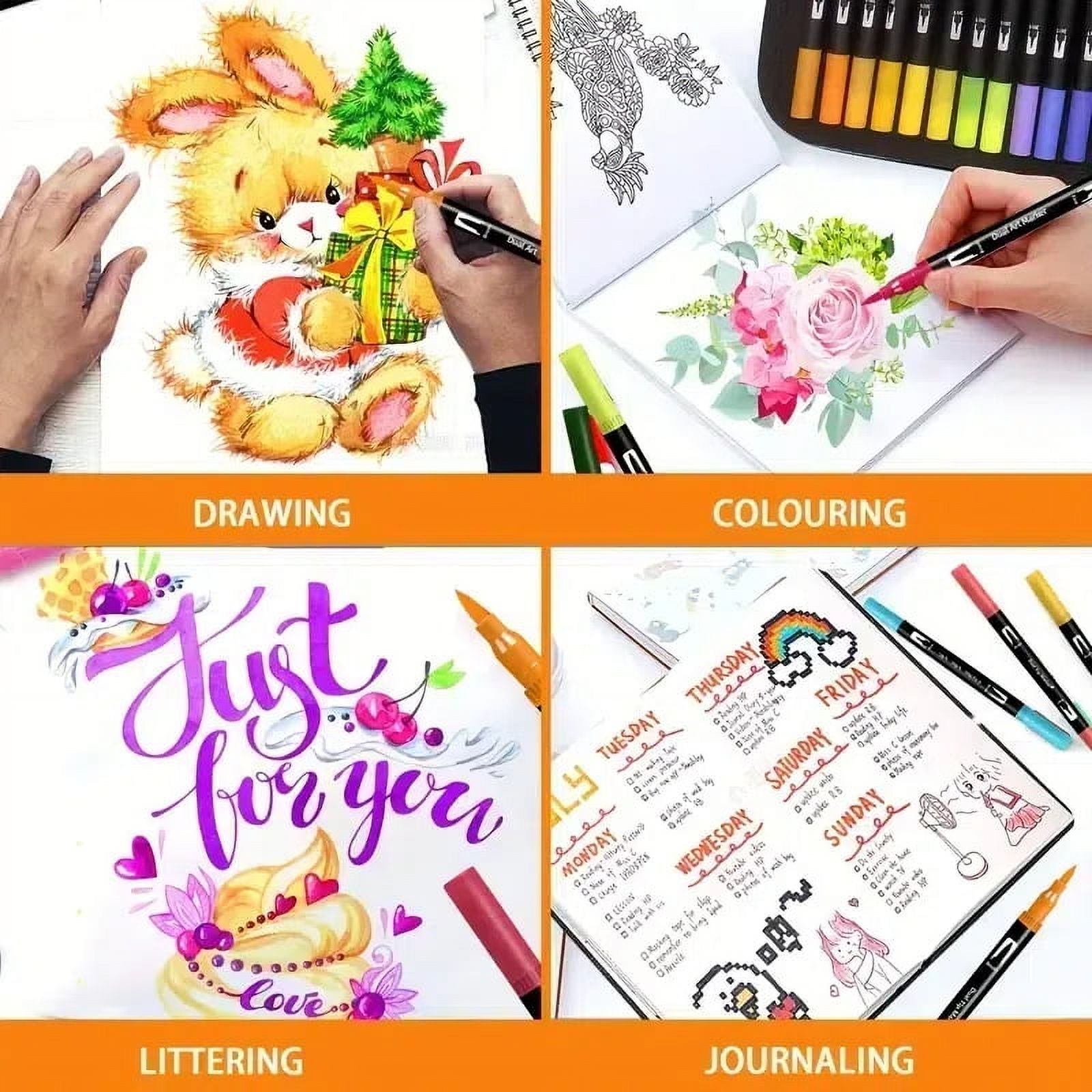 ASOVNXF Dual Tip Brush Pens, 72-Color Art Marker Set photo 7