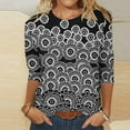 thumbnail image 2 of Birdeem Blouse Mode Femme Manches Trois-Quarts Col Rond Rétro Imprimé de Pâques Ample, 2 of 4