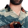 thumbnail image 5 of Yak Men's Casual Printed Hawaiian Poplin Button Down Short Sleeve Beach Shirt Unisex, 5 of 6