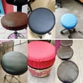 thumbnail image 4 of 2Pcs Bar Stool Covers Round Chair Cover, Round Barstool Seat Covers for Chairs, Waterproof Circle Chair Cover with Elastic Bands for 12-14inch, Coffee, 4 of 7