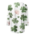 thumbnail image 4 of YanHoo Women 3/4 Sleeve Shirt St Patricks Day 3/4 Sleeve Tops for Women 2024 Summer Clearance Christmas 3/4 Sleeve Tops Pullover for Women Crewneck Shirts Casual Sweatshirt Lucky Shamrock Tops, 4 of 5