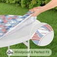 thumbnail image 5 of Blue Baseballs and USA Flags Pattern Round Fitted Tablecloth with Elastic Edge,Dining Table Cover Waterproof,Outdoor Round Tablecloth for Camping,Dining,Indoor and Outdoor, 5 of 7