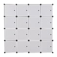 thumbnail image 4 of Ktaxon Portable Wardrobe Closets,16-Cube 14"x 18" DIY Clothes Storage Organizer Shelf with Door & 3 Hanging Rods, Black, 4 of 7