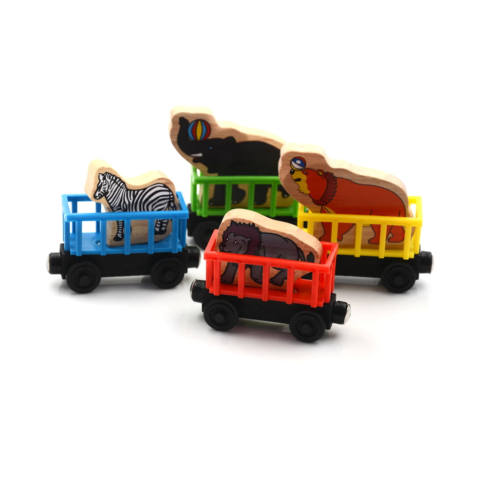 Baby Animals Wooden Trains Model Toy Magnetic Train Kids Education Toys GiftsL!Y 