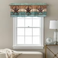 thumbnail image 3 of Barn Star Valance Curtain Turquoise Wood Grain Window Valances Rod Pocket Short Curtains Window Treatments for Kitchen Bedroom Bathroom Laundry 56" x 16", 3 of 9