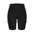 thumbnail image 7 of Athletic Shorts for Women Soild Color Fashion Casual Workout Shorts Lightweight Elastic Waist Slim Fits Summer Shorts with Pocket, 7 of 7