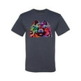 thumbnail image 2 of Wild Bobby, Colorful Rainbow Pomeranian Dog Animal Lover Men's Graphic T-Shirt, Vintage Heather Navy, Small, 2 of 3
