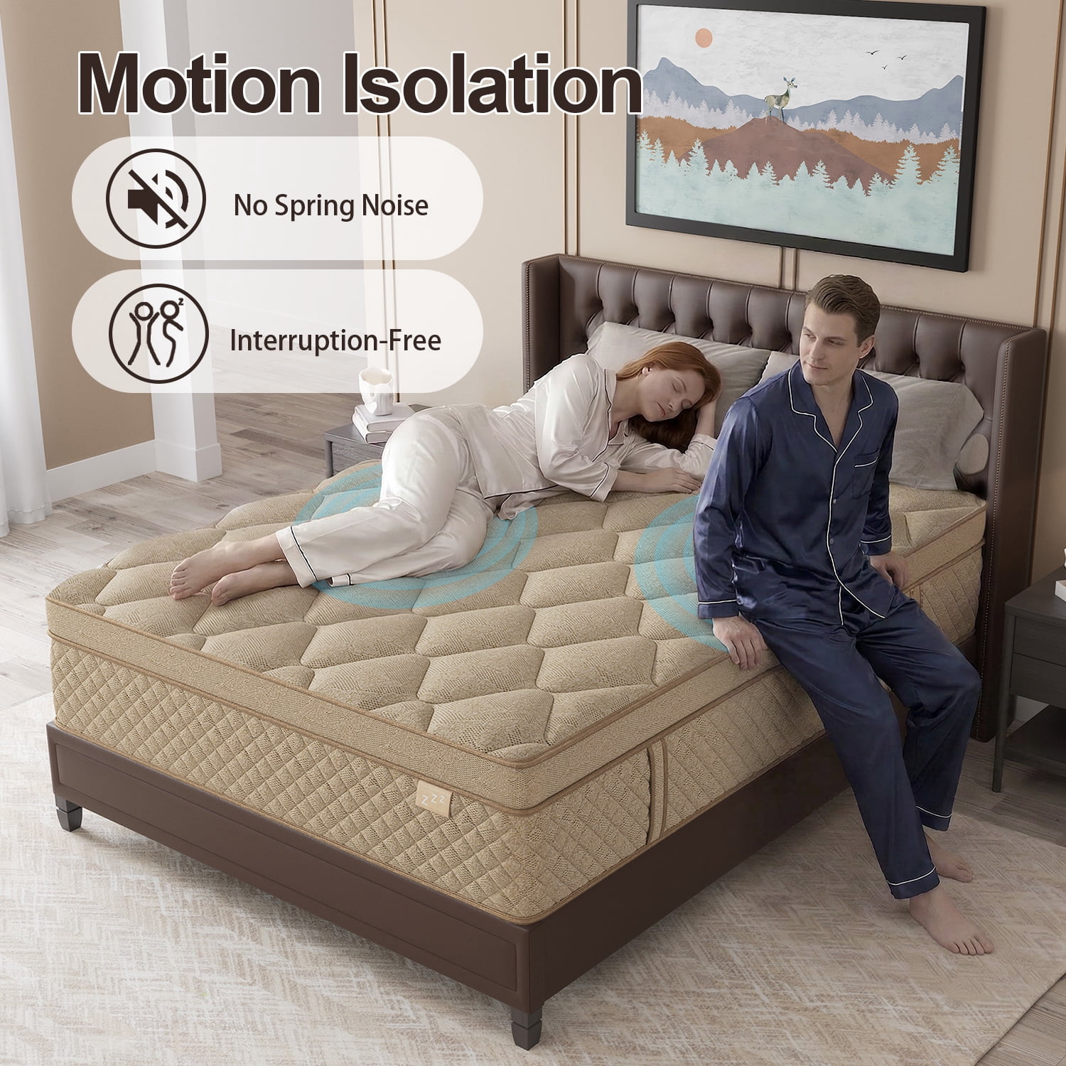 Duchessz 14inch Full Mattress in a Box Gel Memory Foam Medium Firm Euro Top Hybrid Mattress