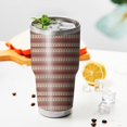 thumbnail image 3 of 30oz Brown and Red Christmas Striped Pattern Tumblers Stainless Steel Tumbler with Lid and Straw,Vacuum Insulated Double Wall Travel Tumbler Cups Mug with Cleaning Brush for Coffee,Tea, 3 of 7