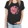 thumbnail image 2 of Meichang T-Shirts Joyeuse Saint-Valentin Femmes Mignon Imprimé Cœur T-Shirts Mignons Hauts Col Rond Manches Courtes T-Shirts de Vacances Saint-Valentin, 2 of 4