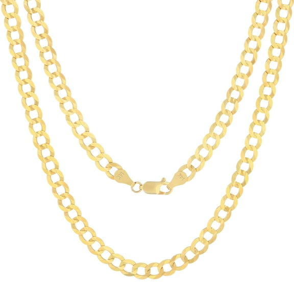 Nuragold 14k Real Yellow Gold Solid Cuban Curb Link 6mm Chain Necklace (16"-30") Italian Jewelry for Men