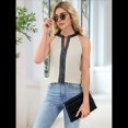 thumbnail image 4 of Camisa de con Cuello en V y Sin Mangas para Mujer, para Oficina y Trabajo. Albaricoque XXL, 4 of 9