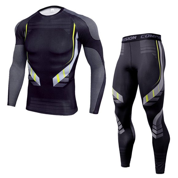 Male Thermal Underwear Compression Suit Long Johns Winter Outdoor Outdoor Sports Sports Function Training Clothing Fitness Bodybuilding Black
