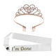 thumbnail image 1 of KAKOWELY 1 juego de banda y corona de graduación para suministros de fiesta de graduación, tiara de satén con brillantes diamantes de imitación para celebración de graduación., 1 of 5