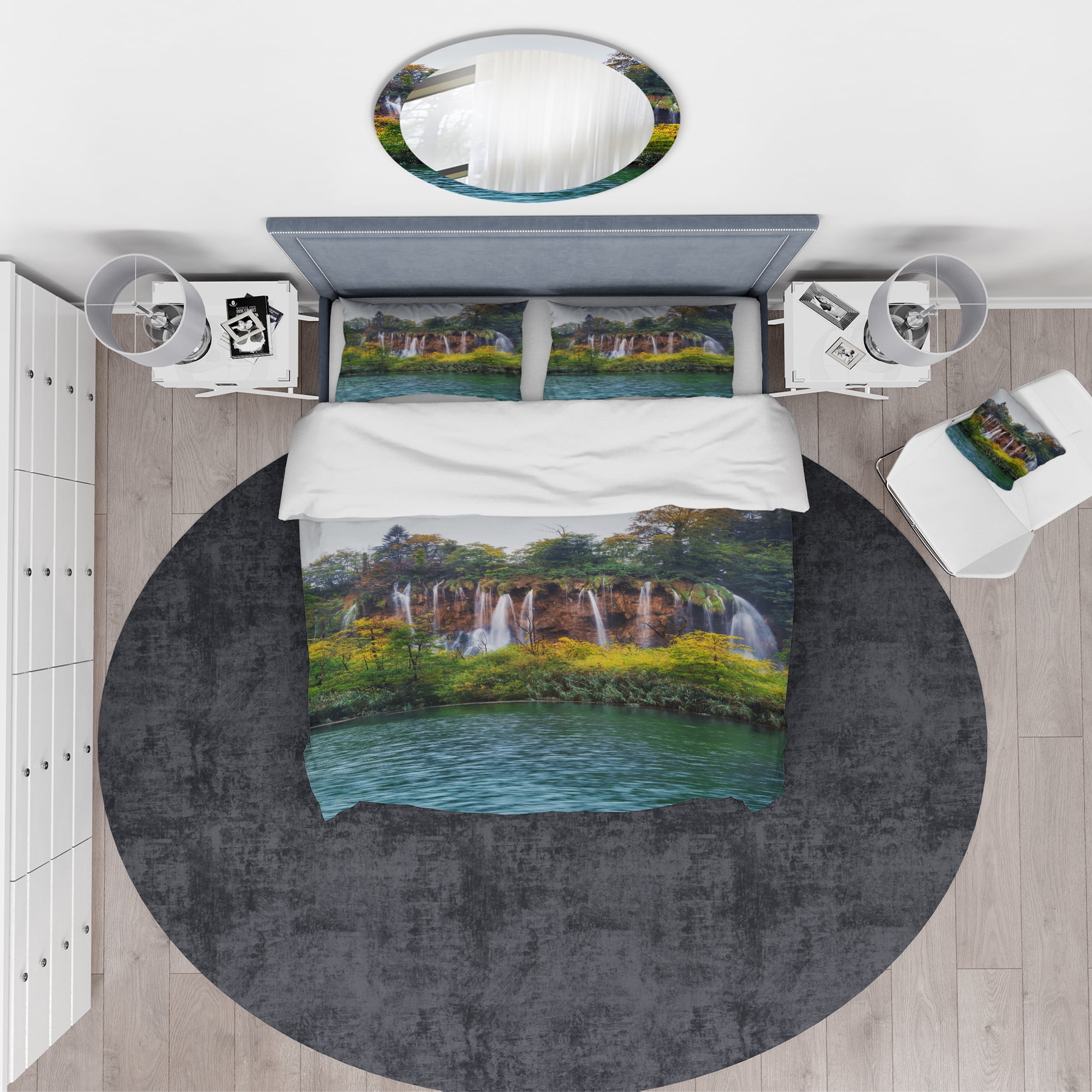 Designart 'Plitvice Lakes Croatia' Traditional Duvet Cover Set
