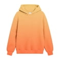 thumbnail image 3 of Girls Sweatshirt Nelozsy Girls Gradient Color Hooded Sweatshirt Kids Long Sleeve Loose Pullover Hoodie For Fall Winter Orange 7-8 Years, 3 of 6
