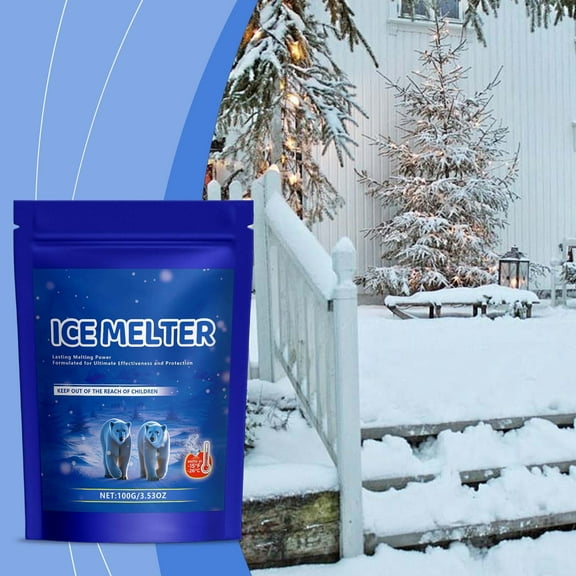YMARPT Ice Melt Safer for Concrete, Salt for Snow and Ice Removal, Effectively Melt Ice and Snow while Reducing Potential Impacts the Environment and Vegetation 100g