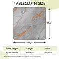 thumbnail image 2 of Gray Marble Orange Line Pattern Square Fitted Tablecloth with Elastic Edge,Square Table Cover,Washable Elastic Table Cover for Home Kitchen Party Decor 34"x34", 2 of 6