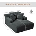 thumbnail image 7 of GNIXUU 50" Oversized Chaise Lounge Sofa Chair Indoor, Modern Corduroy Sleeper Sofa Cloud Couch with 3 Soft Pillows, Comfy Single Seat Floor Sofa for Living Room, Apartment, Office (Dark Grey), 7 of 7