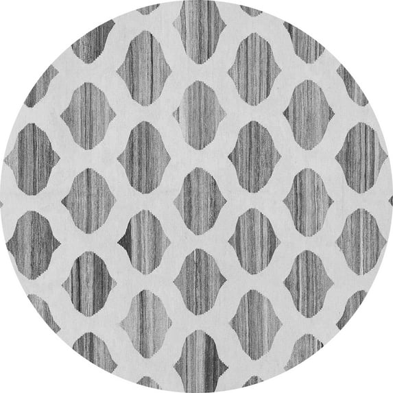 Ahgly Company Indoor Round Solid Gray Modern Area Rugs, 3' Round