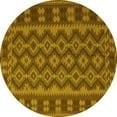 thumbnail image 1 of Ahgly Company Indoor Round Southwestern Yellow Country Area Rugs, 6' Round, 1 of 4