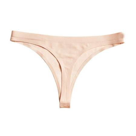 

Clearance Promotion 1PC Lady Sexy Low Waist Panties Seamless Ice Silk Briefs Skin-friendly Cotton G-string Fashion Thongs Women Underwear Underpants Skin 2XL