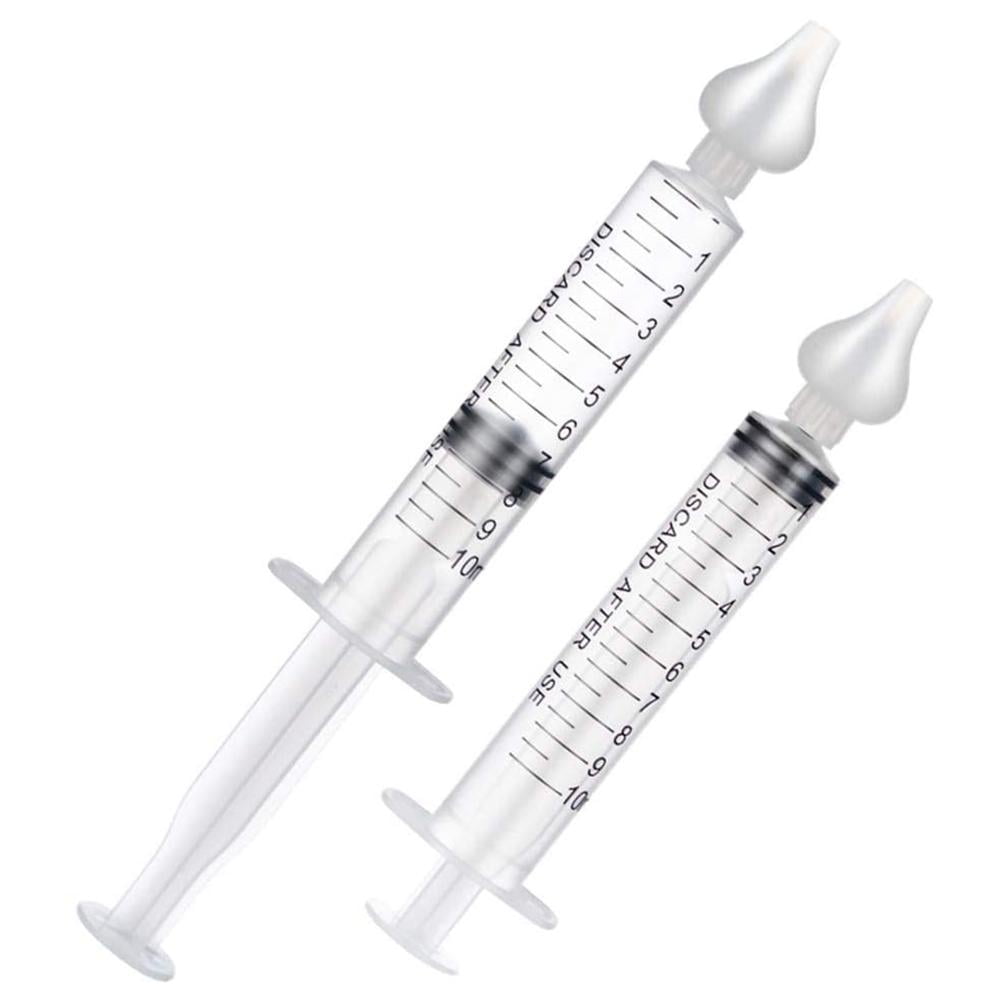 Baby Nasal Aspirator,2PCS Portable Baby Nasal Irrigator Syringe with Cleanable and Reusable Silicone Nasal Suction Tip