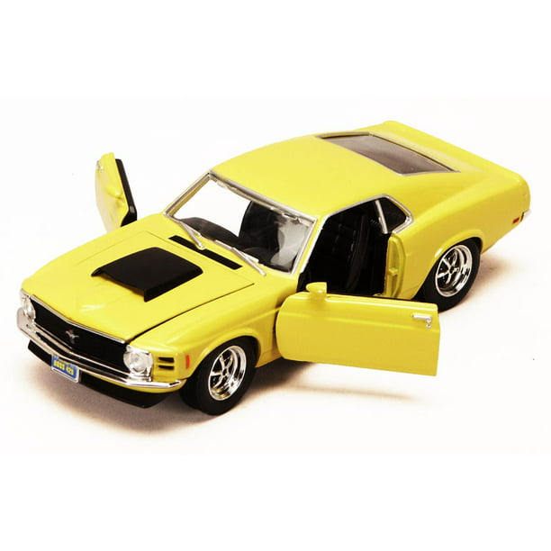 1970 Ford Mustang Boss 429, Yellow - Motormax 73303 - 1/24 scale Diecast  Model Toy Car