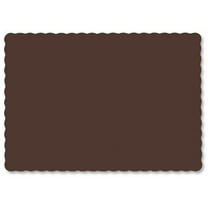 25 Scalloped Edge Paper Placemats 10" X 14" Dinner Size 26 Colors - Chocolate