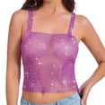 thumbnail image 2 of Women Tank Tops Rhinestone Sleeveless Crop Party Nightclub Breathable Camisoles for Women Purple M, 2 of 6