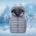 thumbnail image 6 of Girls Puffer Vest Hooded Jacket Grey Vest Kids Zipper Sleeveless Lightweight Jacket Girls Vest Size 13-15 Years, 6 of 6