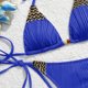 thumbnail image 5 of Tankini para mujer, bikini liso sin espalda, de dos piezas, estilo vendaje, para playa, dos piezas, tankini, 2 piezas, 5 of 9