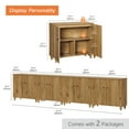 thumbnail image 4 of WAMPAT Sideboards Buffet Cabinets with Doors, 4-in-1 Extra Wide Kitchen Wood 141.6" Long Buffet Server Table with 12 Storage Compartments for Living Room, Entryway, Hallway, Oak Brown, 2 Packs, 4 of 7