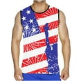 thumbnail image 2 of cllios Independence Day Tank Tops for Men Patriotic American Flag Graphic Tees Comfortable Crewneck Top Big and Tall Sleeveless T Shirt Vest, 2 of 5