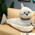 thumbnail image 6 of 50/80/100CM Sacabambaspis Grey Lifelike Fish Doll Plush Toy Stuffed Pillow Sea Animals Toys Sofa Cushion Decor for Kids Girls, 6 of 9