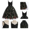 thumbnail image 6 of IBTOM CASTLE Girls Flower Vintage Floral Lace V Neck Sleeveless Floor Length Dress Wedding Party Evening Formal Pageant Dance Gown 10 Years Black, 6 of 7