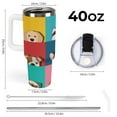 Beach,40 oz Tumbler with Handle and Straw,Coconut Palm Trees on The ...