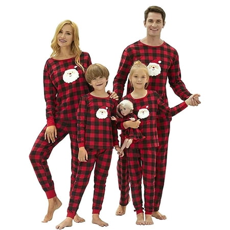 

Huakaishijie Christmas Pajamas Family Matching Sleepwear Xmas Nightgown Nightwear Outfit