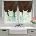thumbnail image 4 of Rustic Wood Tie Up Curtains for Windows, Adjustable Balloon Window Shades, Brown Wooden Planks Farmhouse Vintage Kitchen Window Treatments Adjustable Roll Up Curtain for Basement/Nursery 52"x45", 4 of 8