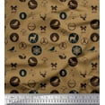 thumbnail image 1 of Soimoi Cotton Voile Fabric Reindeer,Bow & Bird Print Fabric by the Yard 56 Inch Wide, 1 of 1