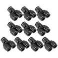thumbnail image 1 of Conectores de aire Push to Connect 1/2"x3/8"x3/8" tipo Y, adaptadores rápidos de línea de aire, 10 piezas, tono negro y plateado, 1 of 7